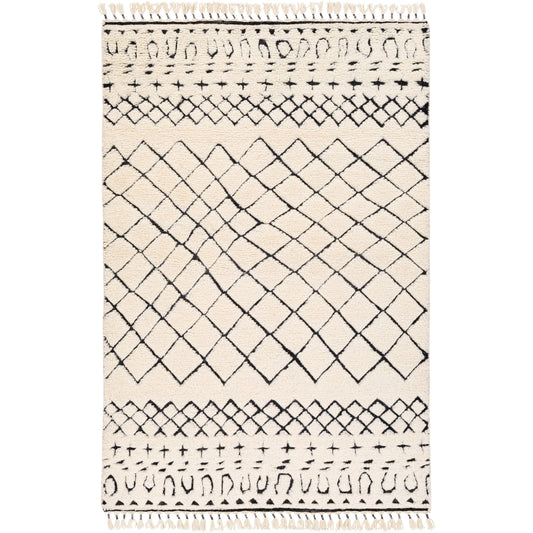 Meknes Rug - 24986 by Surya in cream, black. Made from 100% new zealand wool in a unique style.