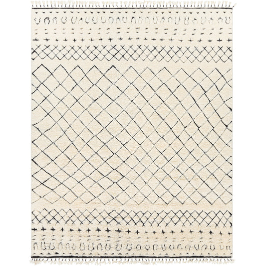Meknes Rug - 24986 by Surya in cream, black. Made from 100% new zealand wool in a unique style.
