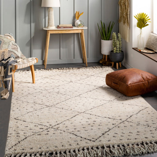 Meknes Rug - 26657 by Surya in cream, charcoal, gray. Made from 100% new zealand wool in a unique style.