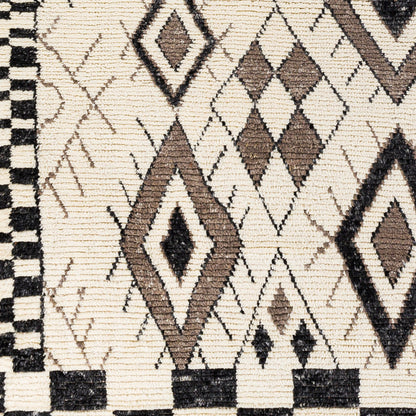 Meknes MEK-1005 Rug by Surya in black, charcoal, gray, cream. Made from 100% new zealand wool in a unique style.