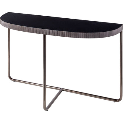 Melton - 32775 by Surya in black and nickel, glossy. Made from top: glass, base: metal in a modern style.