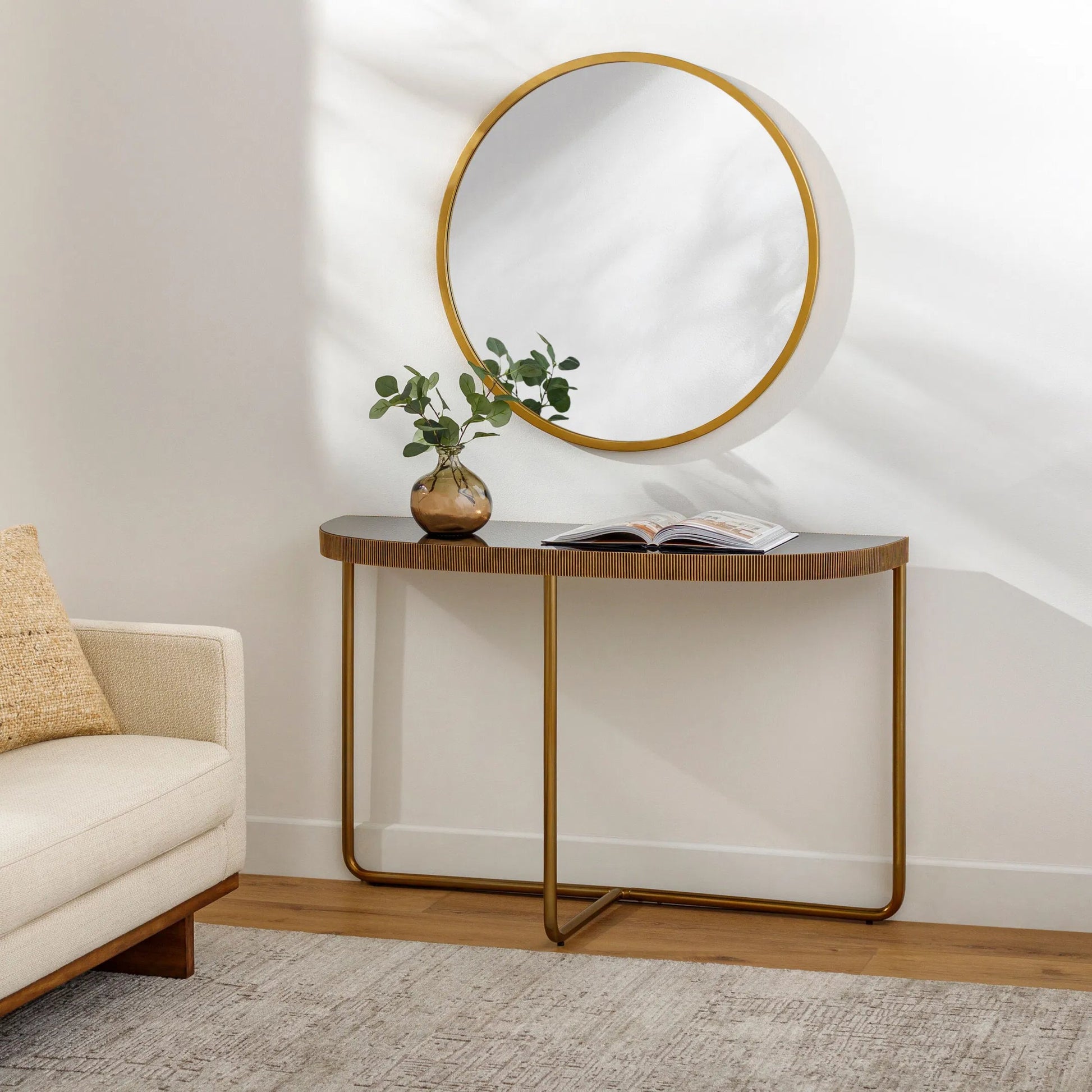 Melton - 32775 by Surya in black and nickel, glossy. Made from top: glass, base: metal in a modern style.
