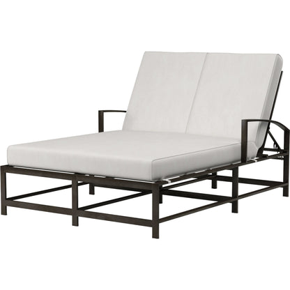 La Jolla Outdoor Chaise by Sunset West in browns. Made from aluminum in a modern style.