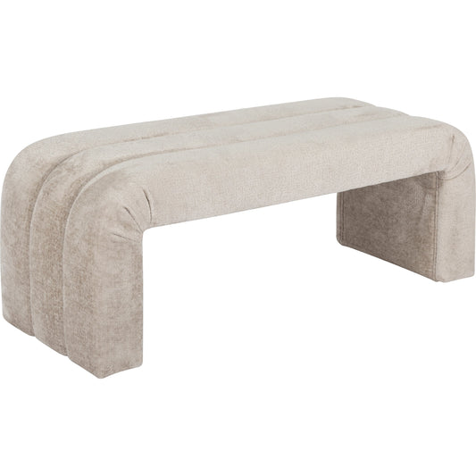 Mercer Bench by Worlds Away in taupe textured chenille. Made from unique in a modern style.