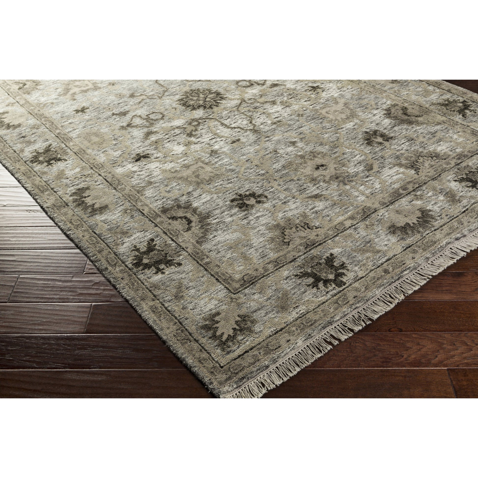 Maeva Rug - 15530 by Surya in light olive, black, olive, cream. Made from 60% wool, 40% viscose in a unique style.