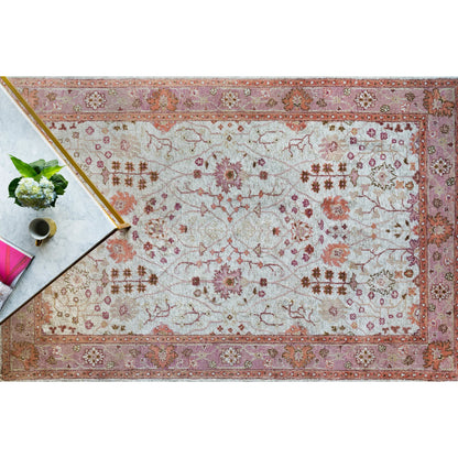 Maeva Rug - 15532 by Surya in camel, purple, light gray, cream. Made from 60% wool, 40% viscose in a unique style.