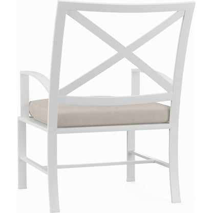 Bristol Outdoor Swivel Dining Chair in Canvas Flax w/ Self Welt by Sunset West. Made from aluminum in a modern style.
