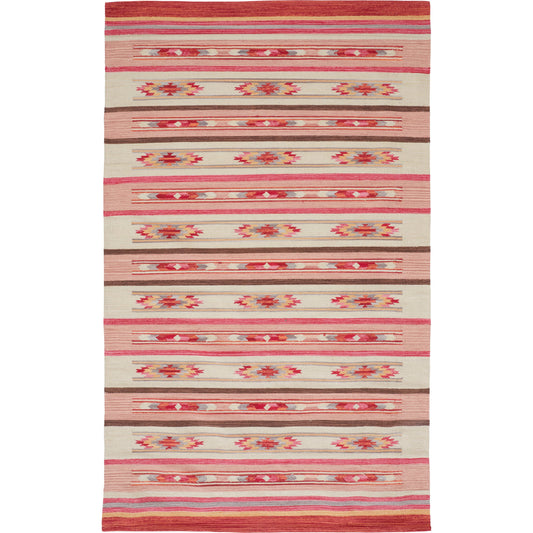 Bode Transitional Southwestern Rug - I0759 by Feizy in red, pink, ivory. Made from cotton in a unique style.