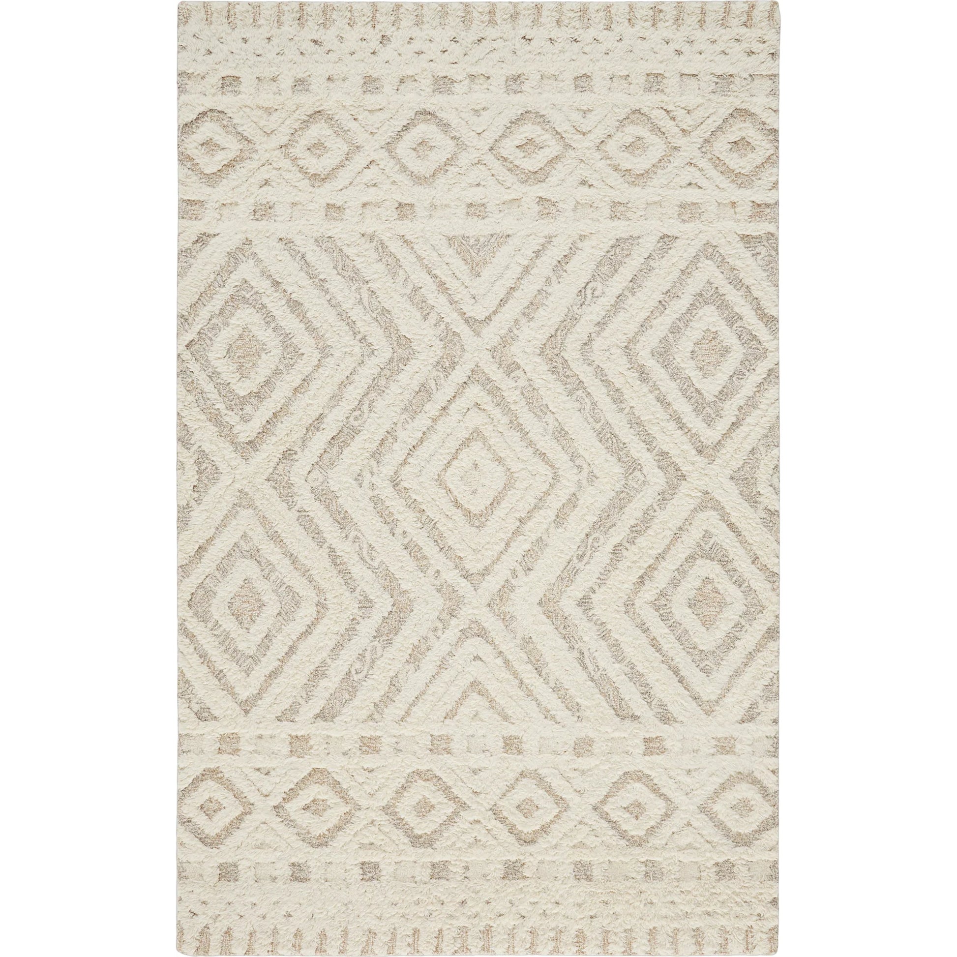 Anica Transitional Diamond Rug - 8010F by Feizy in ivory, tan. Made from wool in a unique style.