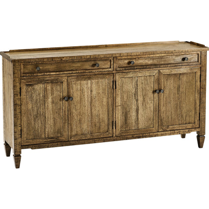 Casual Accents Medium Driftwood Credenza by Jonathan Charles in medium driftwood. Made from acacia in a modern style.