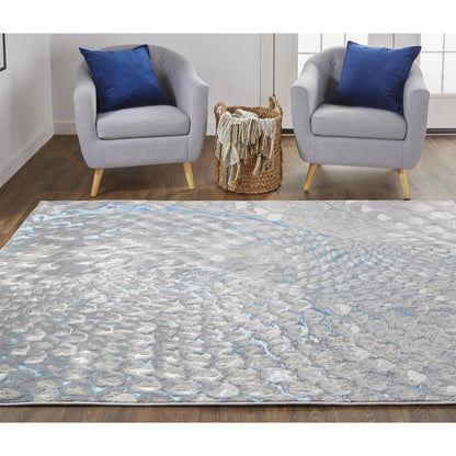 Azure Rug - 3403F by Feizy in blue, silver, gray. Made from polyester, polypropylene in a unique style.