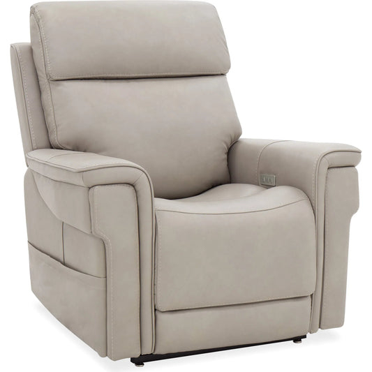 Lyra Lift Chair with Power Recline by Hooker Furniture. Made from leather in a traditional style.