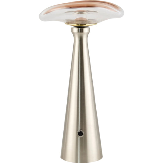 Mafra Buffet Table Lamp by Livabliss in body: metallic - nickel; shade: charcoal. Made from iron, glass in a modern style.