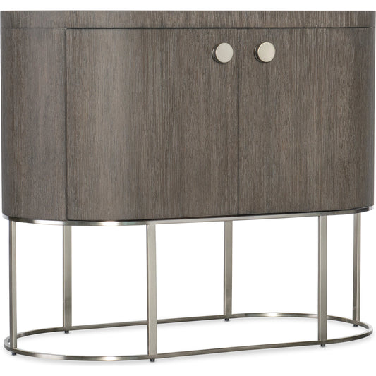 Modern Mood Oval Nightstand by Hooker Furniture. Made from oak veneers, metal in a modern style.