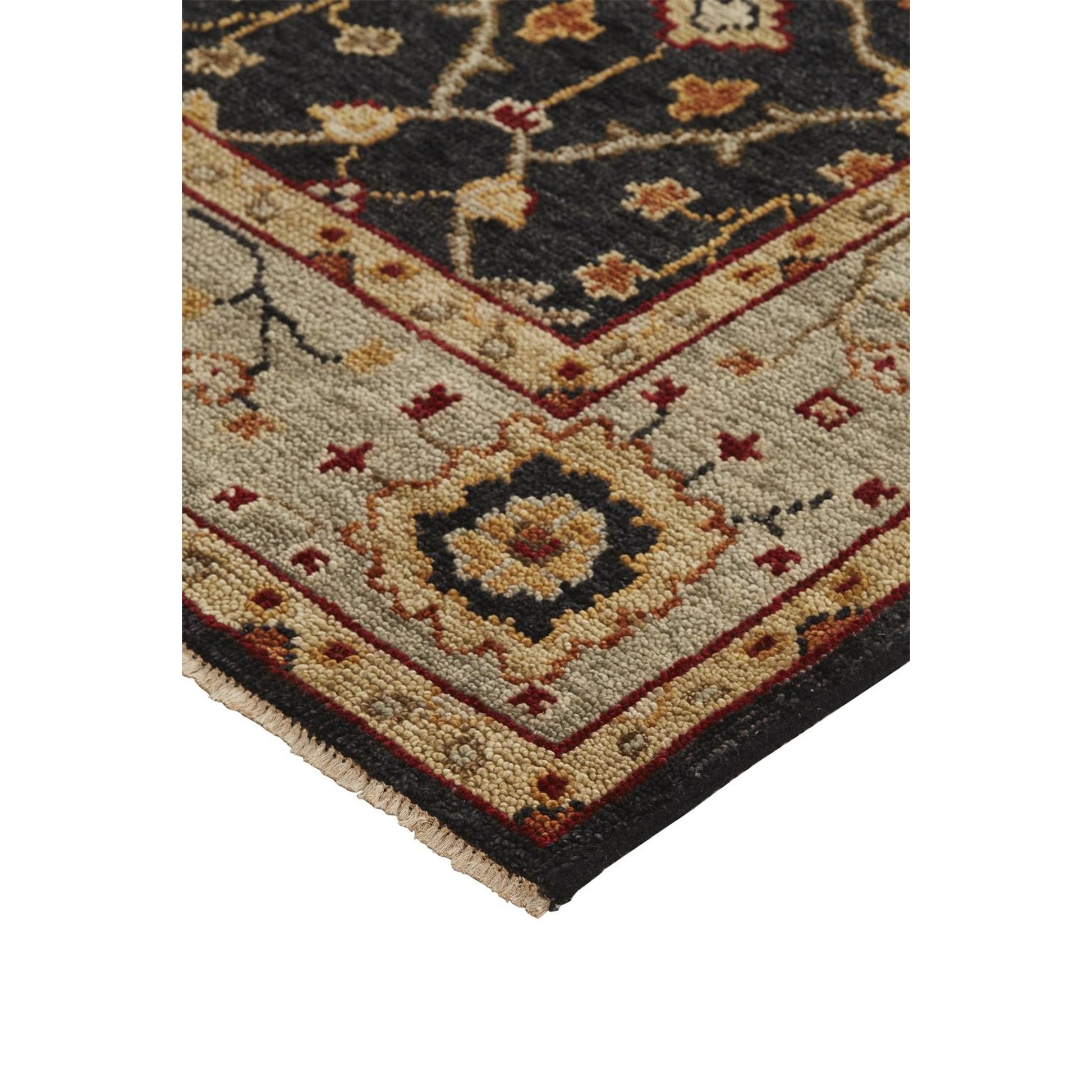 Carrington Traditional Oriental Rug - 6500F by Feizy in black, gold, gray. Made from wool in a unique style.
