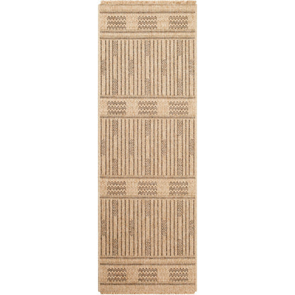 Mirage MGE-2309 Indoor/Outdoor Rug by Livabliss in tan, dark brown. Made from 100% polypropylene in a unique style.