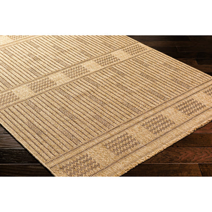 Mirage MGE-2309 Indoor/Outdoor Rug by Livabliss in tan, dark brown. Made from 100% polypropylene in a unique style.
