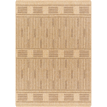 Mirage MGE-2309 Indoor/Outdoor Rug by Livabliss in tan, dark brown. Made from 100% polypropylene in a unique style.