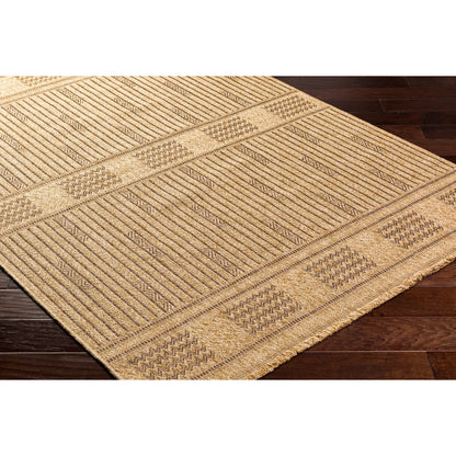 Mirage MGE-2309 Indoor/Outdoor Rug by Livabliss in tan, dark brown. Made from 100% polypropylene in a unique style.