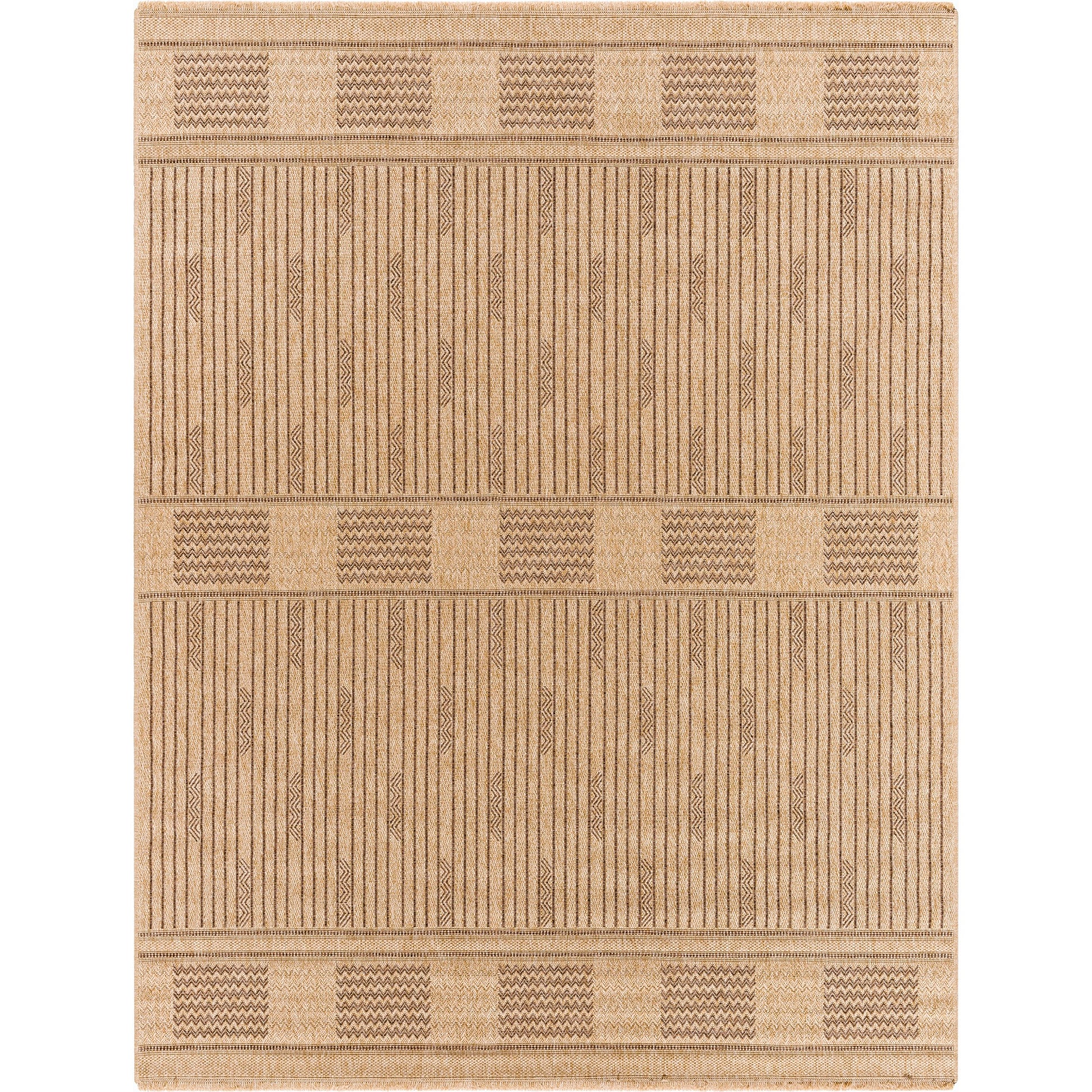 Mirage MGE-2309 Indoor/Outdoor Rug by Livabliss in tan, dark brown. Made from 100% polypropylene in a unique style.