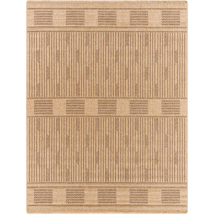 Mirage MGE-2309 Indoor/Outdoor Rug by Livabliss in tan, dark brown. Made from 100% polypropylene in a unique style.
