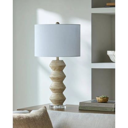 Mungo Accent Table Lamp by Livabliss in plated, translucent, painted. Made from resin, crystal, linen, polyester in a transitional style.