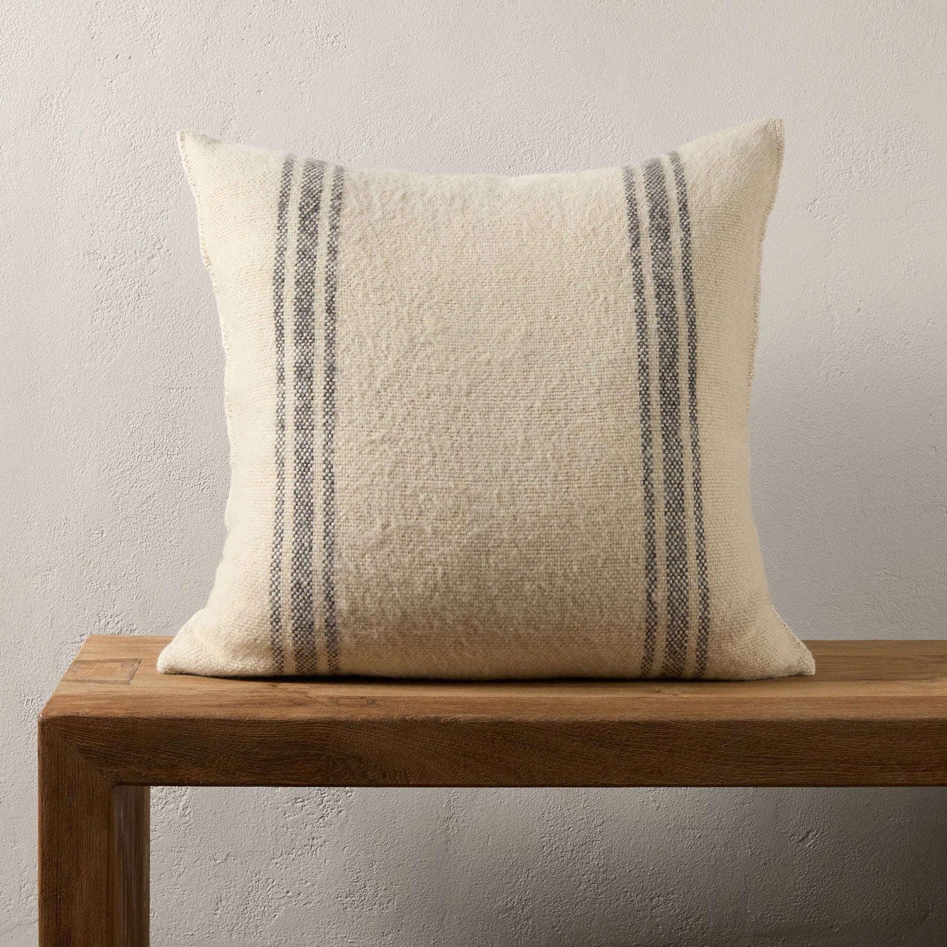 Margosa MGP01 Pillow by Jaipur Living in natural, gray. Made from 100% wool in a modern style.