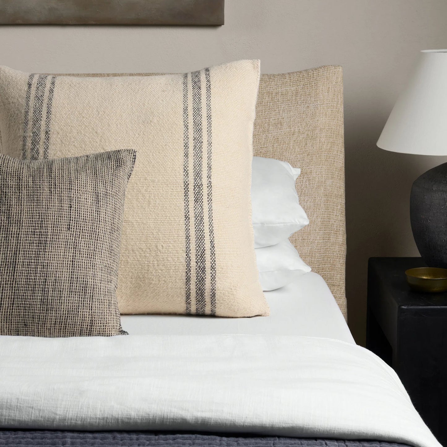 006 SI-2123667,SI-2123668 | Lifestyle | Margosa MGP01 Pillow by Jaipur Living in natural, gray. Made from 100% wool in a modern style.