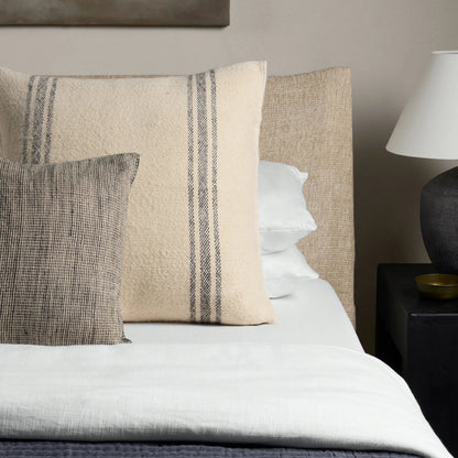 Margosa MGP01 Pillow by Jaipur Living in natural, gray. Made from 100% wool in a modern style.