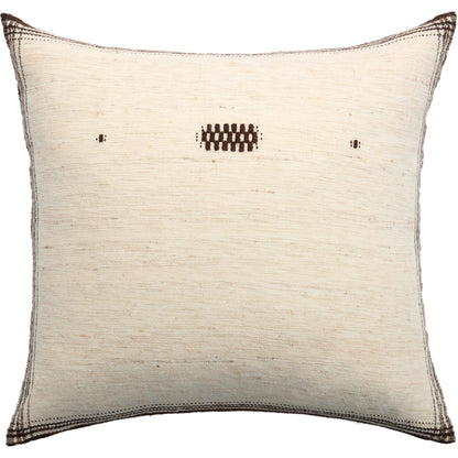 Margosa MGP02 Pillow by Jaipur Living in natural, black. Made from 40% cotton 40% wool 20% silk in a modern style.