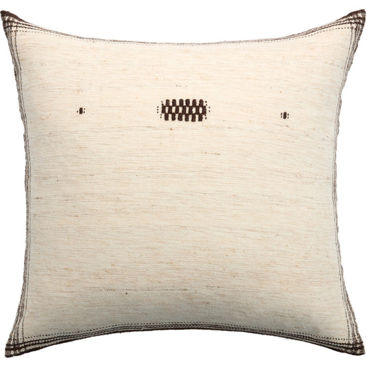 Margosa MGP02 Pillow by Jaipur Living in natural, black. Made from 40% cotton 40% wool 20% silk in a modern style.
