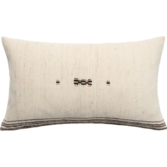 Margosa MGP03 Pillow by Jaipur Living in cream, brown. Made from 40% cotton 40% wool 20% silk in a modern style.