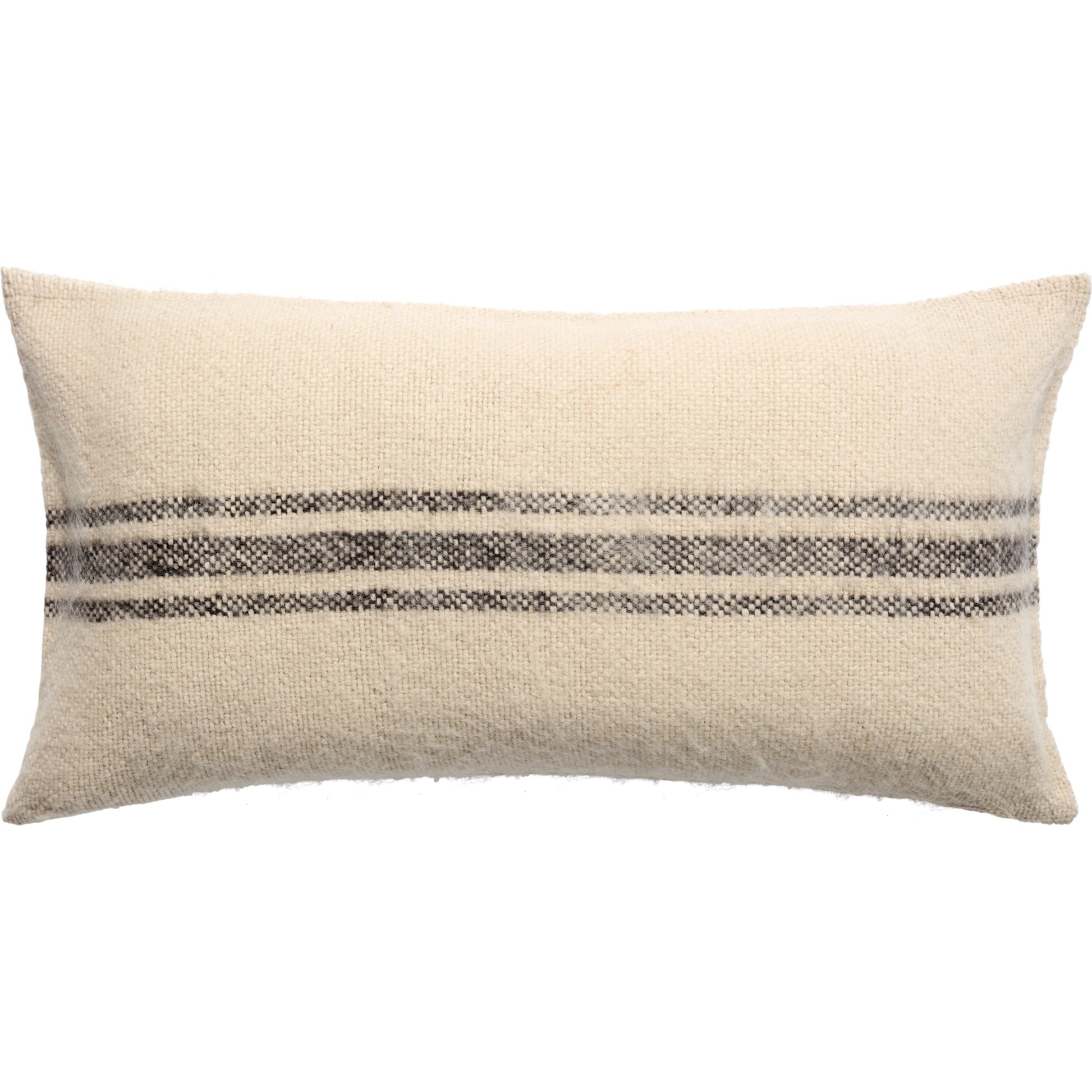 Margosa MGP05 Pillow by Jaipur Living in cream, gray. Made from 100% wool in a cottage & farmhouse style.