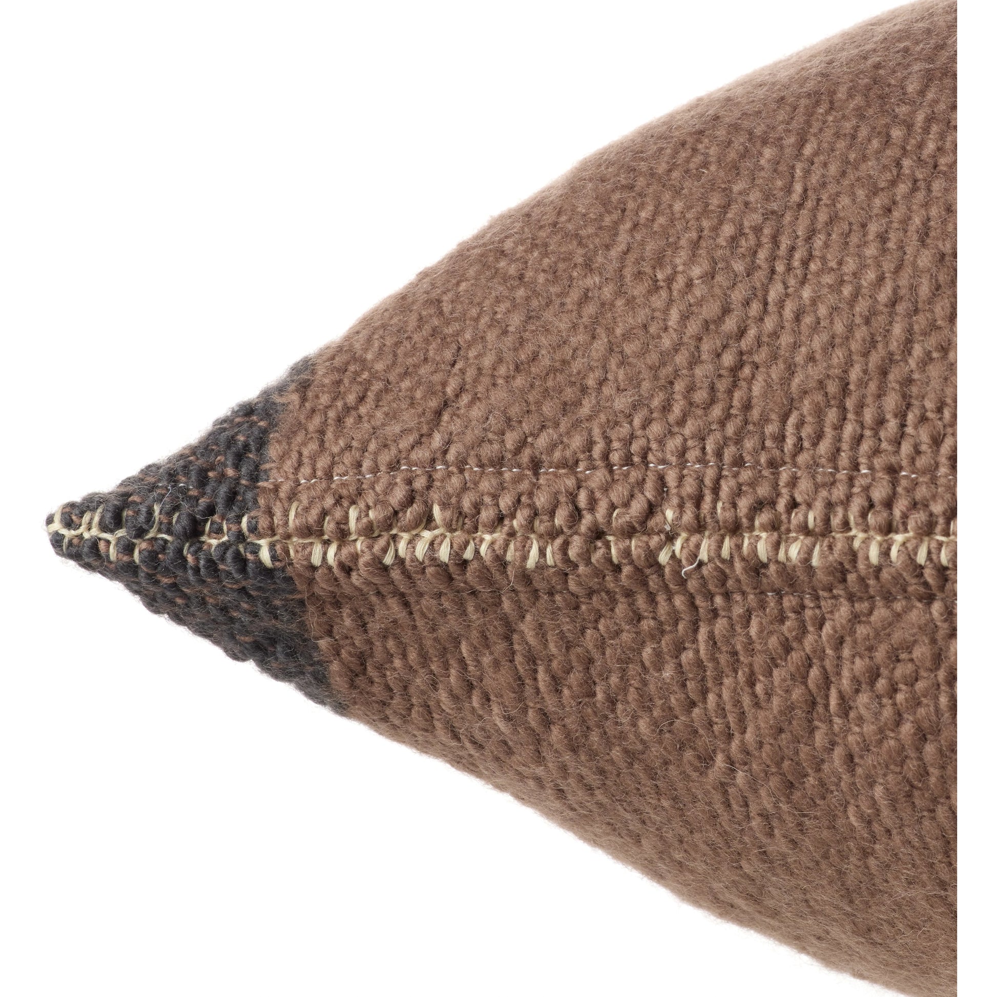 Margosa MGP08 Pillow by Jaipur Living in natural, brown. Made from 100% wool in a cottage & farmhouse style.