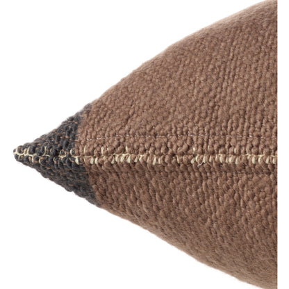 Margosa MGP08 Pillow by Jaipur Living in natural, brown. Made from 100% wool in a cottage & farmhouse style.