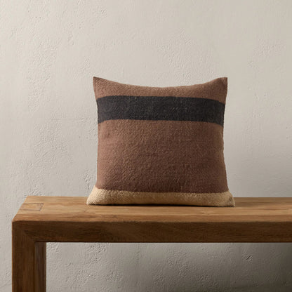 Margosa MGP09 Pillow by Jaipur Living in natural, brown. Made from 100% wool in a cottage & farmhouse style.