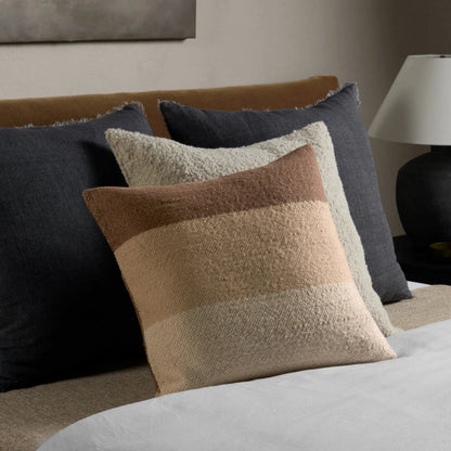 Margosa MGP09 Pillow by Jaipur Living in natural, brown. Made from 100% wool in a cottage & farmhouse style.