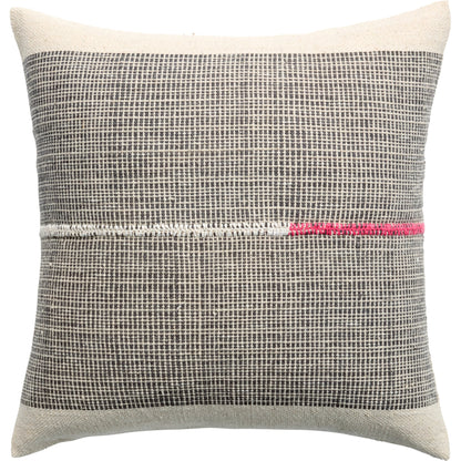 Margosa MGP13 Pillow by Jaipur Living in natural, gray. Made from 100% cotton in a modern style.