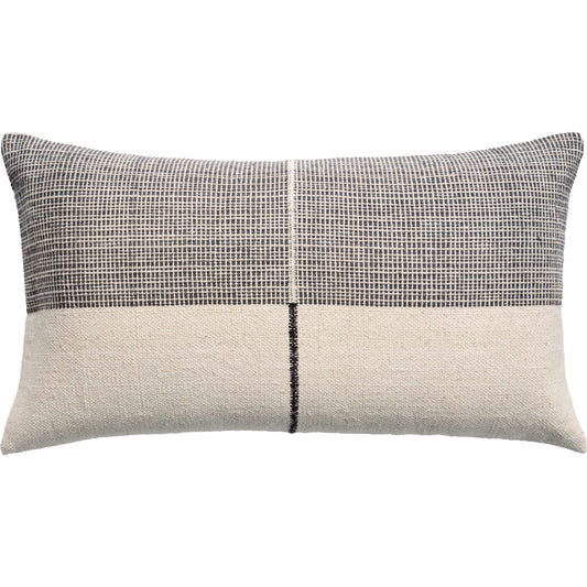 Margosa MGP14 Pillow by Jaipur Living in gray, cream. Made from 100% cotton in a cottage & farmhouse style.