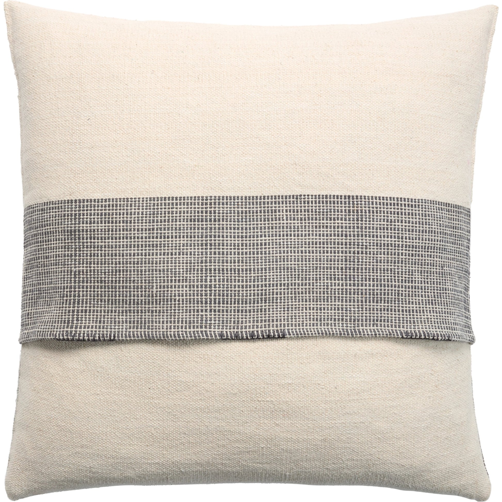 Margosa MGP15 Pillow by Jaipur Living in natural, gray. Made from 100% cotton in a cottage & farmhouse style.