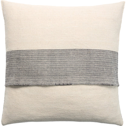 Margosa MGP15 Pillow by Jaipur Living in natural, gray. Made from 100% cotton in a cottage & farmhouse style.