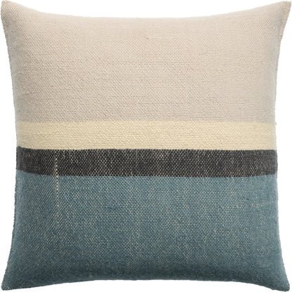 Margosa Belinda Pillow by Jaipur Living in natural, blue. Made from 100% wool in a modern style.