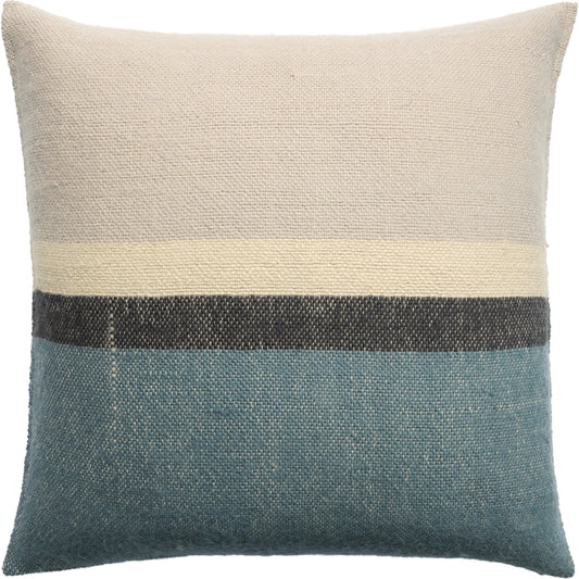 Margosa Belinda Pillow by Jaipur Living in natural, blue. Made from 100% wool in a modern style.