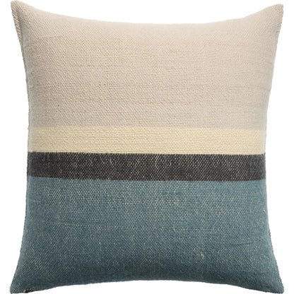 Margosa Belinda Pillow by Jaipur Living in natural, blue. Made from 100% wool in a modern style.