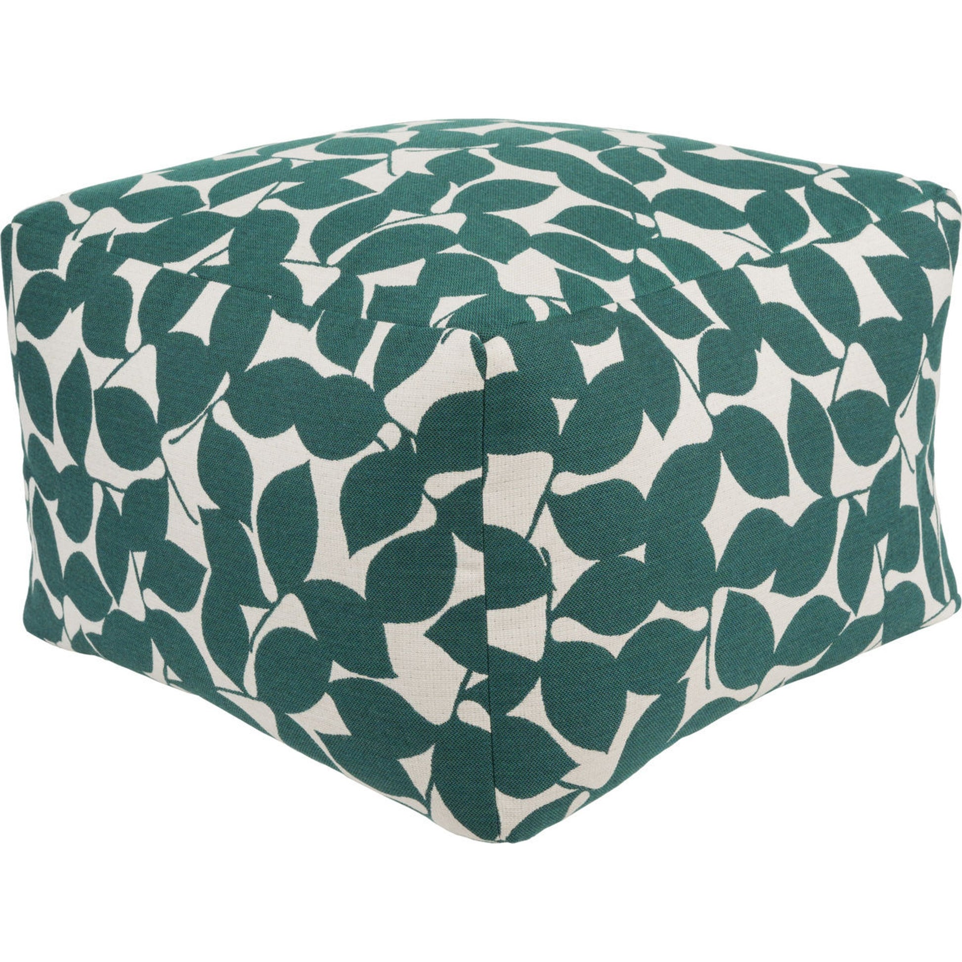 Magnolia Indoor/Outdoor Pillow by Surya in teal, ivory. Made from sunbrella,100% acrylic in a modern style.