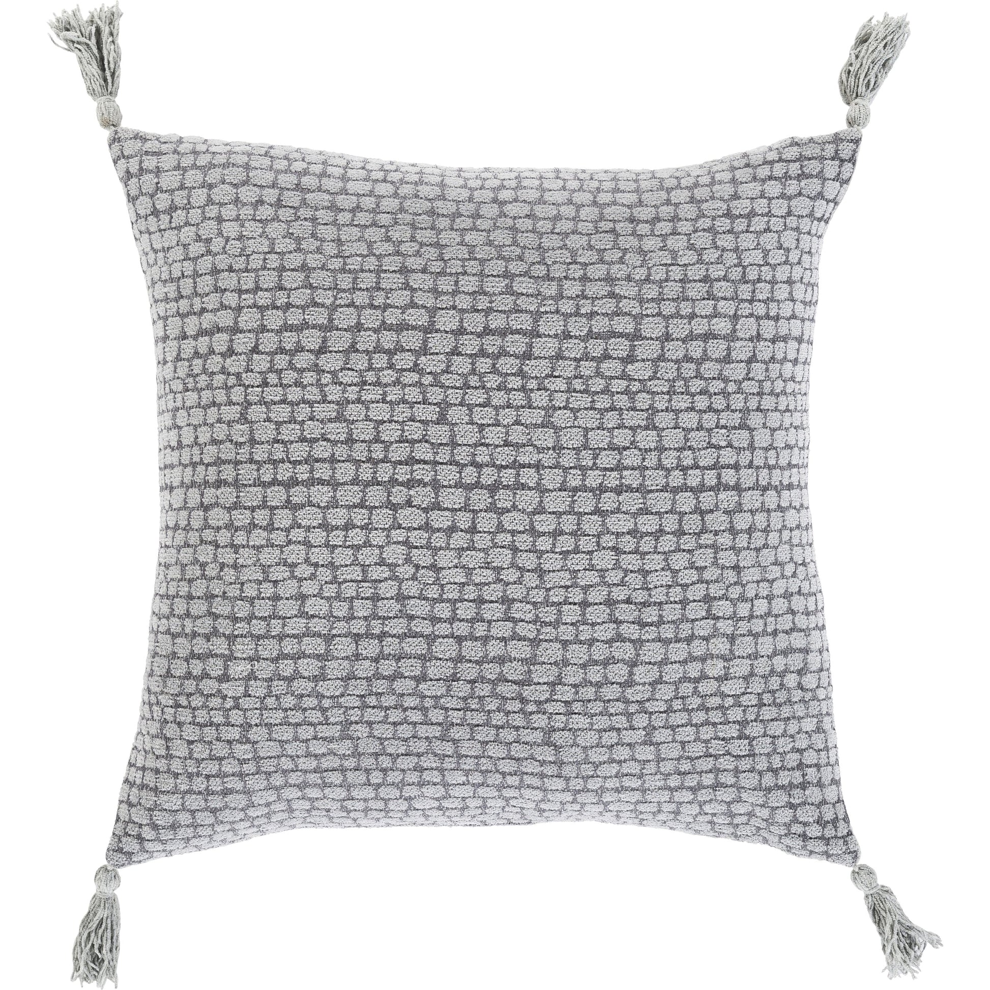 Madagascar Pillow - 9450 by Surya in medium gray. Made from 100% cotton in a modern style.