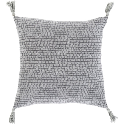 Madagascar Pillow - 9450 by Surya in medium gray. Made from 100% cotton in a modern style.