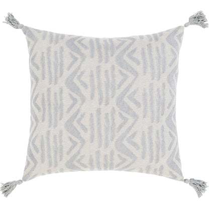 Madagascar Pillow - 8574 by Surya in medium gray. Made from 100% cotton in a eclectic & global style.