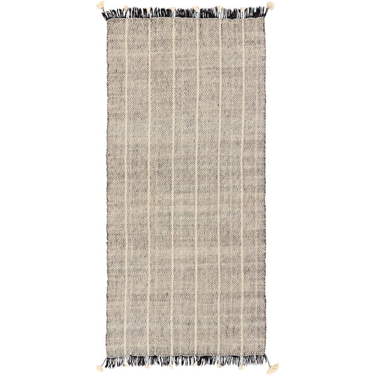 Margosa MGT03 Throw by Jaipur Living in gray, cream. Made from 100% wool in a cottage & farmhouse style.