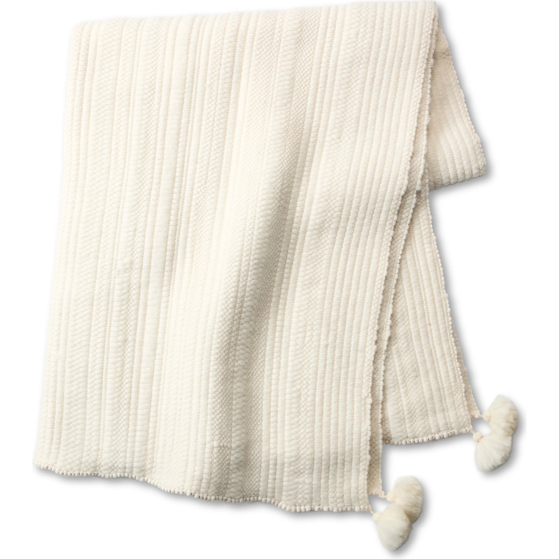 Margosa Irimen Throw by Jaipur Living in cream. Made from 80% wool 20% silk in a modern style.